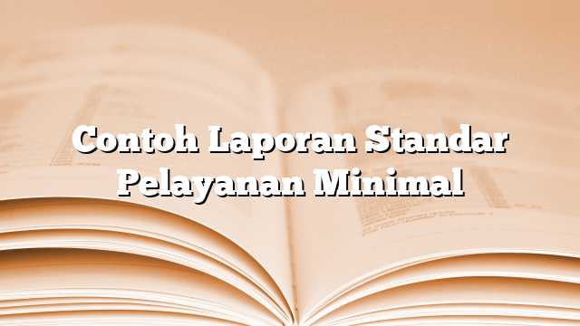 Contoh Laporan Standar Pelayanan Minimal