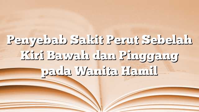 Penyebab Sakit Perut Sebelah Kiri Bawah dan Pinggang pada Wanita Hamil