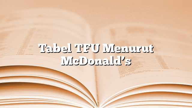 Tabel TFU Menurut McDonald’s